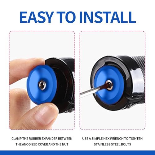 Image of 2 Pack Aluminum Bike Handlebar End Plugs Bike Bar End Grips Expanding Locking Bar End Caps for Drop Bars, Expandable Adjustable Locking End Caps