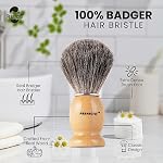Perfecto 100% Original Pure Badger Shaving Brush, Engineered for The Best Fathers Day Gift. All Methods, Safety Razor, Double Edge Razor, Straight Razor, Shaving Razor, Gift for Dad Badger Brush. - Image 2