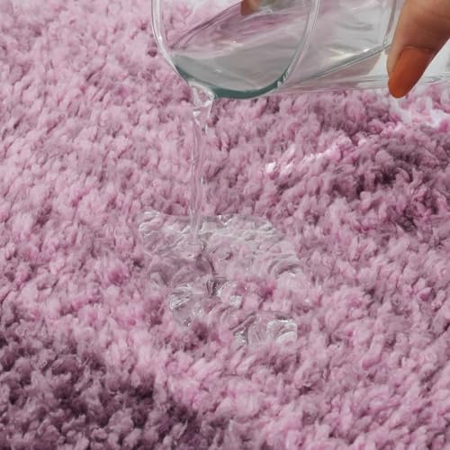 Image of Pano Textured Striped Runner Rug 45x130 cm | Anti-Skid, Super Soft & Ultra Absorbent Floor Runner | Quick Dry & Washable Runner for Bathroom, Kitchen, Bedroom & Living Room, Purple