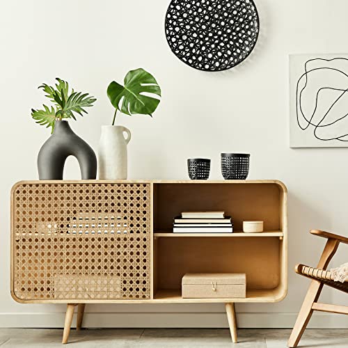 image for Yalikop 18'' Width Rattan Cane Webbing Roll Caning Material Weave Ratt