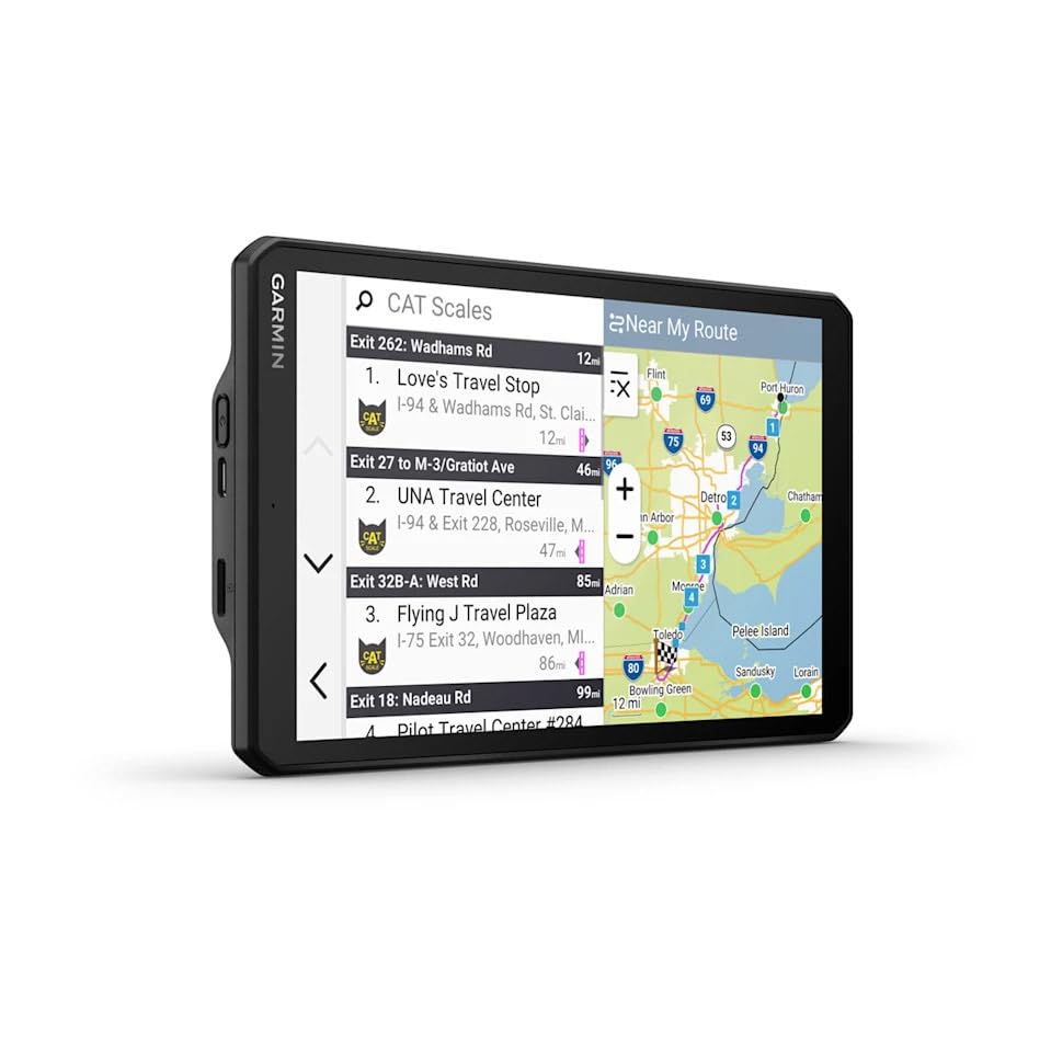 Image of Garmin Dezl OTR820 GPS Truck Navigator 8 inch Display Touchscreen, Commercial GPS Navigation for Semi-Truck Driver Bundle with 32GB SD Memory Card + LCD Cleaning Kit + More Accessories