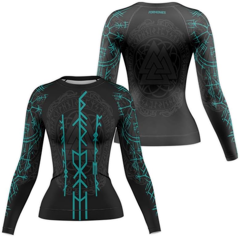 Viking Women's Compression Shirt Long Sleeve MMA BJJ Rash Guard Grappling Jiu Jitsu No Gi