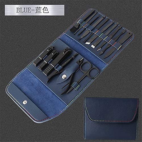 HONGYIFEI2021 Nagelset Professionelle Schwarze Nagelclipper Set 16 stücke Edelstahl Maniküre Pediküre Trimmer Scissor… – Bild 3