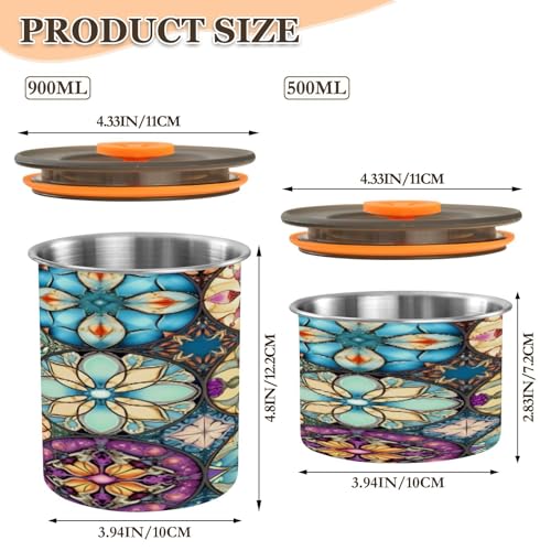 Blueangle Latas Herméticas de Acero Inoxidable 900ml miniatura 2