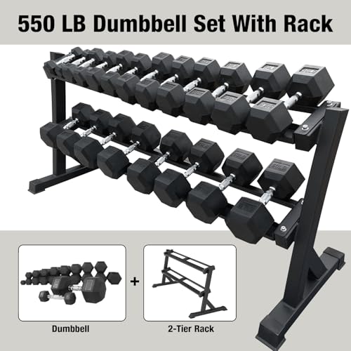 Image of 550 lbs 1200lbs 2100 lbs Dumbbells Weight Set, Hex Dumbbell Sets, Gyms Weights Dumbbells Sets, Weight Set for Home Gym, Strength Training, Fitness Center Equipment