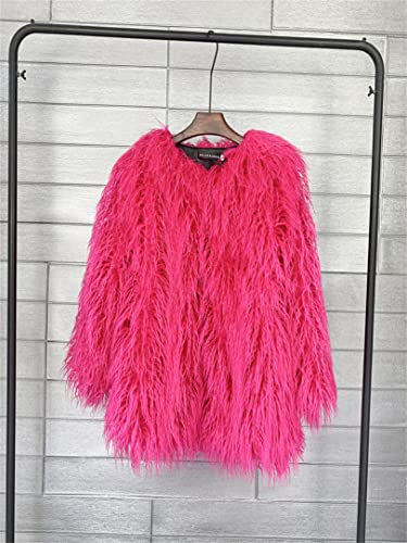 Women's Fluffy Faux Fur Outwear Parka Coat,Warm Jackets with Long Sleeve2