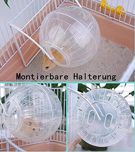 Voarge Running Ball loopbal voor knaagdieren, hamsters, beweging, knaagspeelgoed om mee te lopen, kunststof, 12 cm, transparant - Image 4