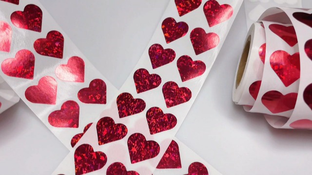 1800pcs Holographic Heart Stickers – 0.5 Inch Gold & Silver Glitter Hearts For Crafts, Rewards, Decor