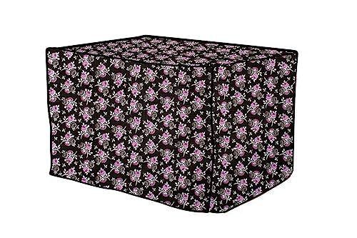 Image of The Furnishing Tree PVC Waterproof Microwave Oven Cover compatible for Morphy Richards 23 L Convection 23MCG Floral pattern Black Purple