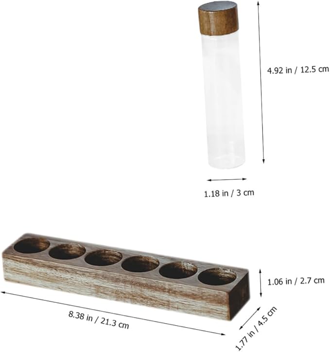 Set de 6 Tubos de Vidrio para Café con Soporte de Madera miniatura 3