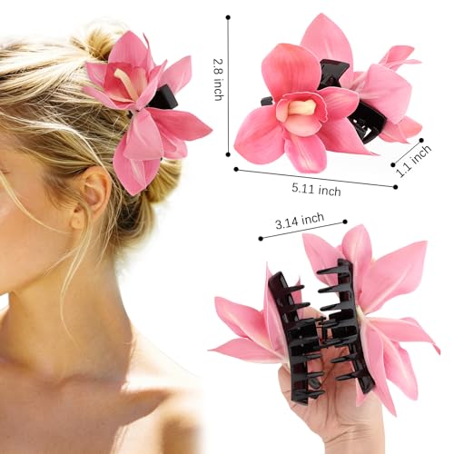 Pinzas para cabello Hawaiian Flower 4 piezas miniatura 4