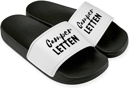 Camper Letten Badelatschen für Herren & Damen - Lustige Hausschuhe,