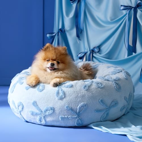 Image of LE SURE Shown on TV Jacquard Donut Cute Small Dog Beds,Ice Melt 23x23x7in