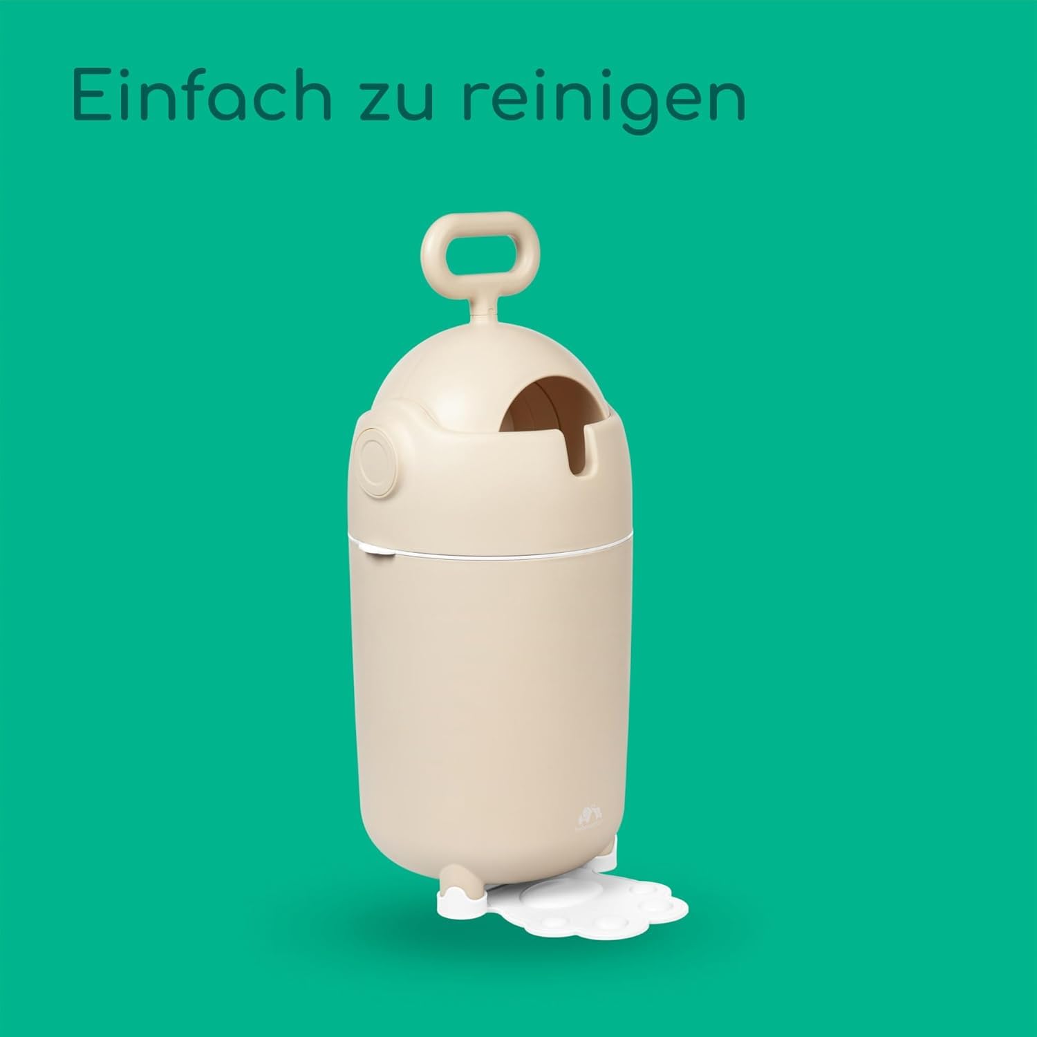 Bebeconfort geruchsdichter Windeleimer Größe M, Windeleimer, Deckel geruchsdicht, für alle Müllbeutel, für bis zu 20 Windeln, Bedienung mit einer Hand, praktische Größe, leicht zu reinigen, Sand