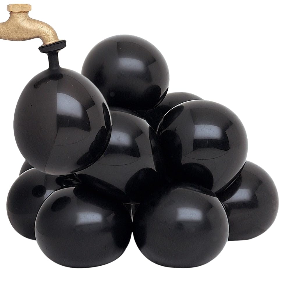 Cannonball-Shaped Black Water Bomb Balloons (22cm) Pack of 100 - Premium Quality for Epic Water Battles & Summer Fun