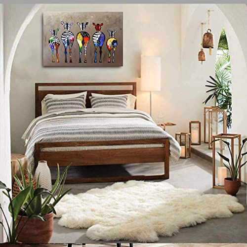 Funny Zebra Bathroom Wall Art Colorful Cute Animals Bedroom Posters Canvas Painting Wall Decor Picture Prints Artwork For Kids Room Nursery Living Room Home Decoration Framed #TOP2