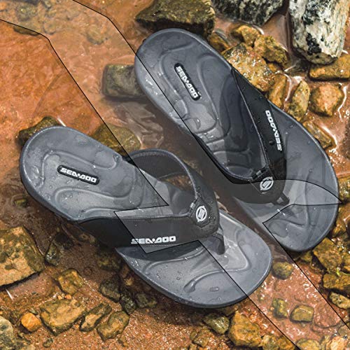 Sea-Doo BRP Fashionable Lightweight Black Flip-Flop Sandals Size 103