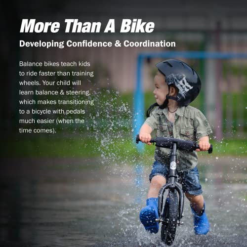 Strider ST-S4BK 12 Inch Sport Bike, Black - No Pedal Balance Bicycle For Kids 1 To 4 Years - Includes Safety Pad, Padded Seat thumb #1