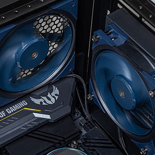 Cooler Master Mobius 120 OC Ventilateur de Boîtier - Design Ring Blade (PWM), Sélecteur de Vitesse, Double Roulement à Billes & Moyeu en Métal (max. 88.1CFM, 4.75mmH2O, 39.3dBA)- Bleu Foncé & Noir