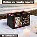 RINVEE Pet Urns for Cats or Dogs Ashes with Photo Frame, Wooden Memory Box for Keepsakes with Black Flannel as Lining, Cat Memorials Cremation Urns for Ashes(Black Medium)