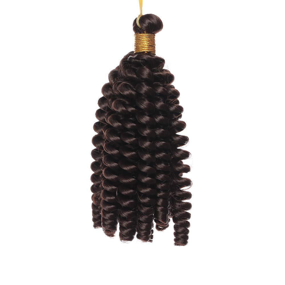 6"(15cm) SEGO Extensiones Trenzas Africanas [Jamaican Bounce Crochet Hair] Pelo Sintético Rizadas Cortas Marlybob Twist Braids Hair (1Bundle,20Roots,Castaño Oscuro)