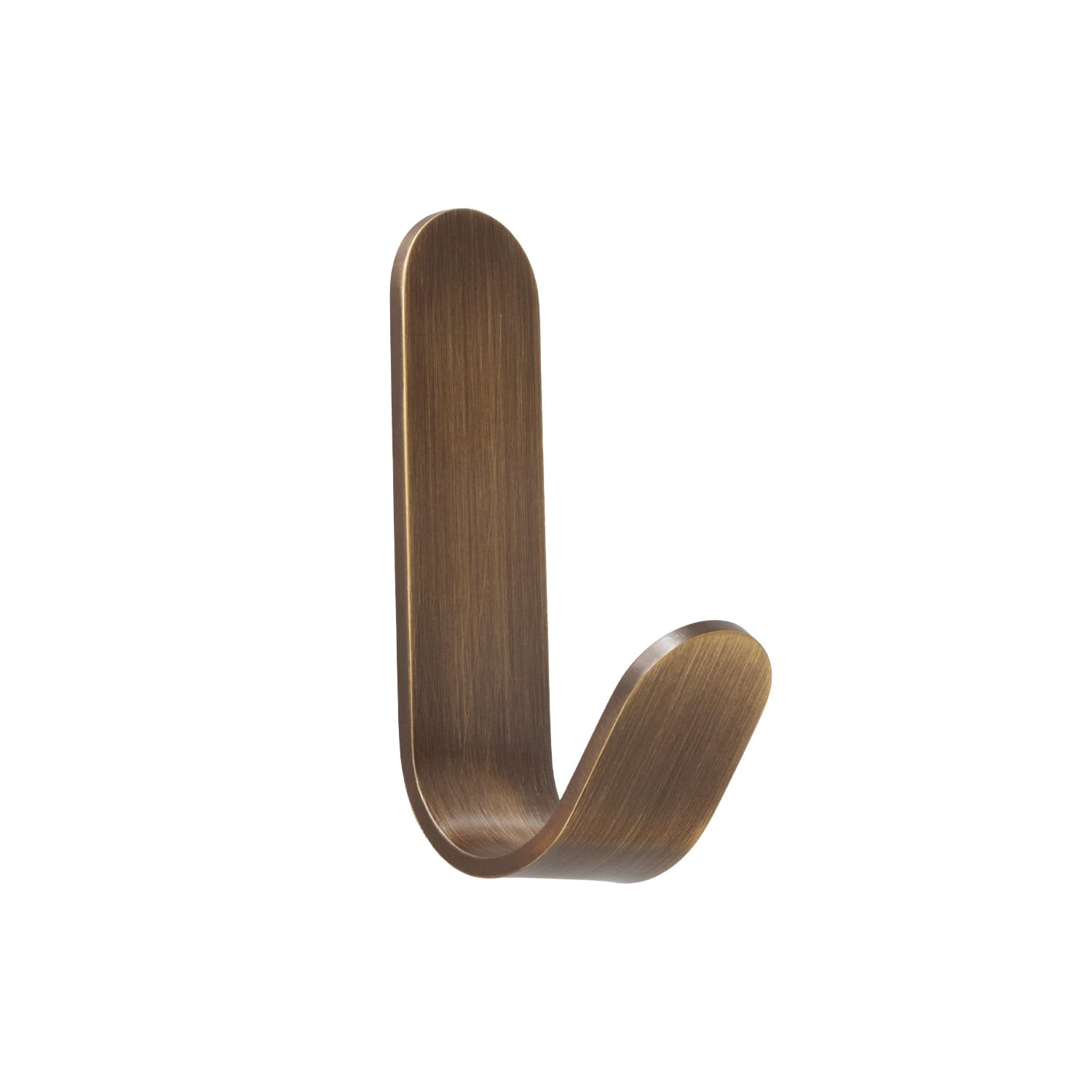 EVI Herrajes | Appendiabiti a forma di gancio da parete in ottone, finitura in pelle invecchiata | Installazione adesiva | Per appendere vestiti, asciugamani o accessoris | Mod. 173ADLCU