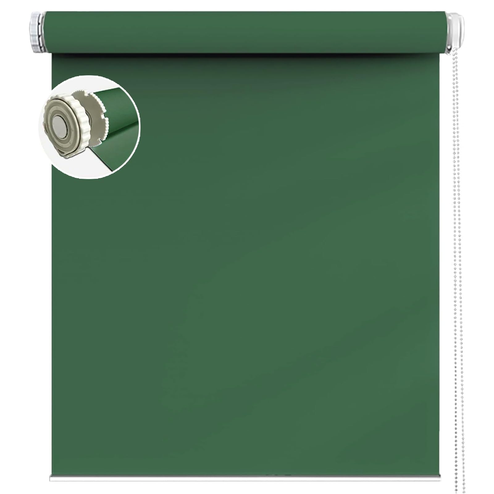 Window Roller Shades 65 x 230 cm Light Filtering Premium Fabric Easy Fit Blackout Roller Blinds Window Shades Easy to Install, for Windows and Doors, Dark Green — image 1