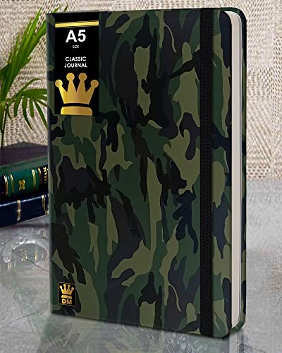 Military Green Leather Hardbound Executive Notebook Diary For Off...