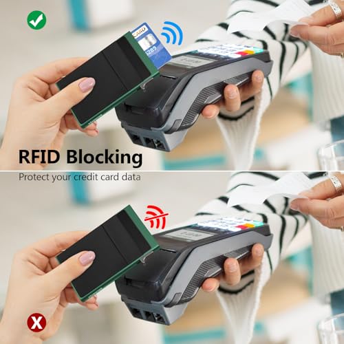 Image of Gifts for Men, Pop Up Minimalist Wallet for Men RFID Blocking Slim Credit Card Holder Front Pocket EDC Mens Wallet (Green)