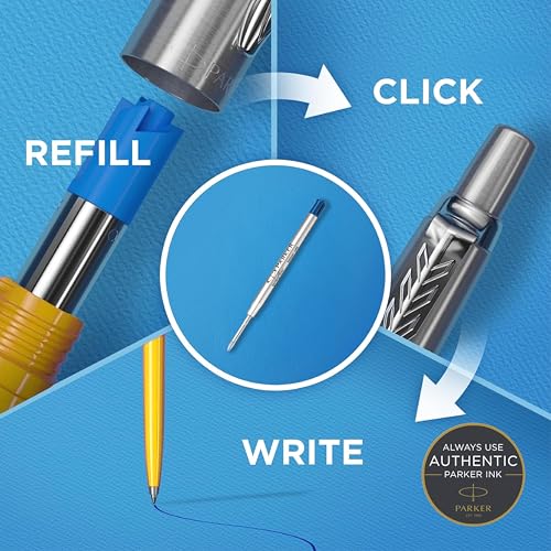 Image of Parker Jotter Standard Chrome Trim Ball Pen and Notebook, Yellow Body, Blue Ink, Fine Point - Ideal Gift Set for Professionals and Students