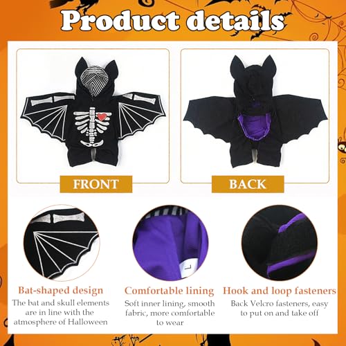 HAIJIYUNTU Hundekostüm Halloween, Halloween Kostüm Hund, Hunde Halloweens Kostüm, Halloweens Hundekostüm, Skelett Haustier Kostüm Für Haustier Party, Cosplay