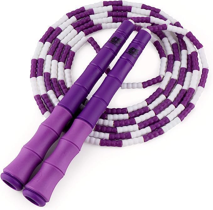 Buddy Lee - Cuerda de saltar con cuentas  Cuerda de saltar ajustable para niños y adultos  Cuerda de saltar duradera sin enredos con asas