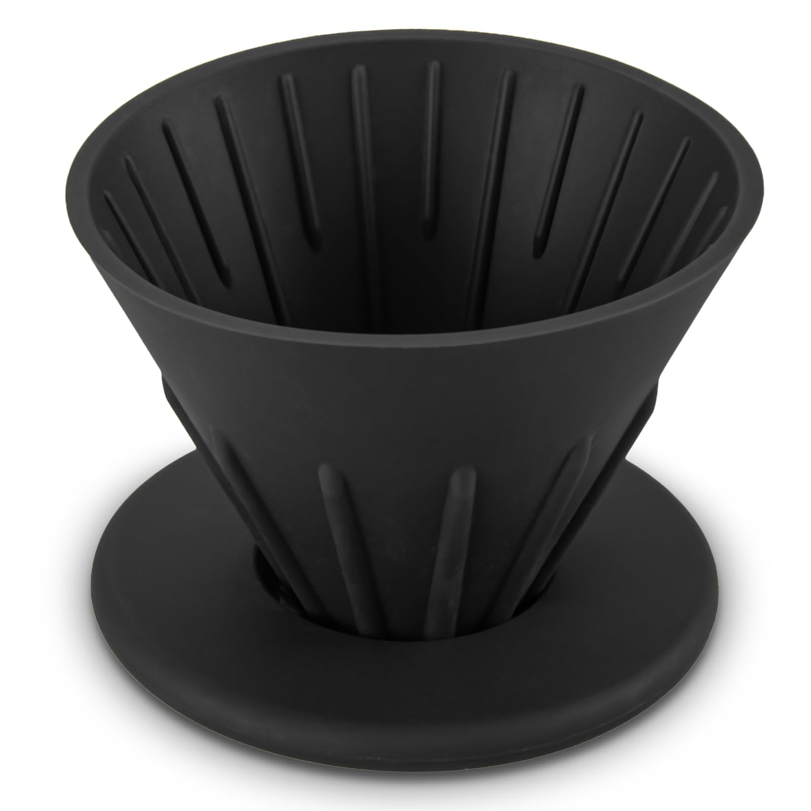 HOMEE Pour Over Coffee Dripper, Reusable Silicone Coffee Drippers, Portable Coffee Dripper Filter, Collapsible Cone Coffee Filters Holder, Coffee Accessory for Home Outdoor Camping Travel (Black)
