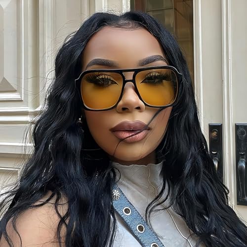 Retro Square Aviator Sunglasses for Women Men 70s Tinted Square Aviator Sun Glasses Trendy Classic Shades2