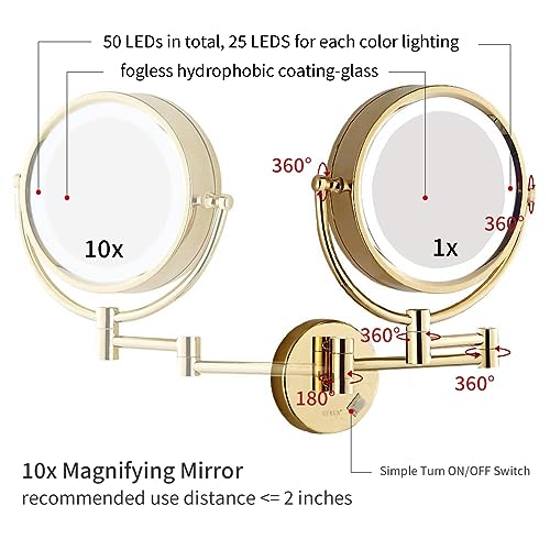 Espejo de Maquillaje GURUN con Luz LED y Aumento 10X miniatura 5
