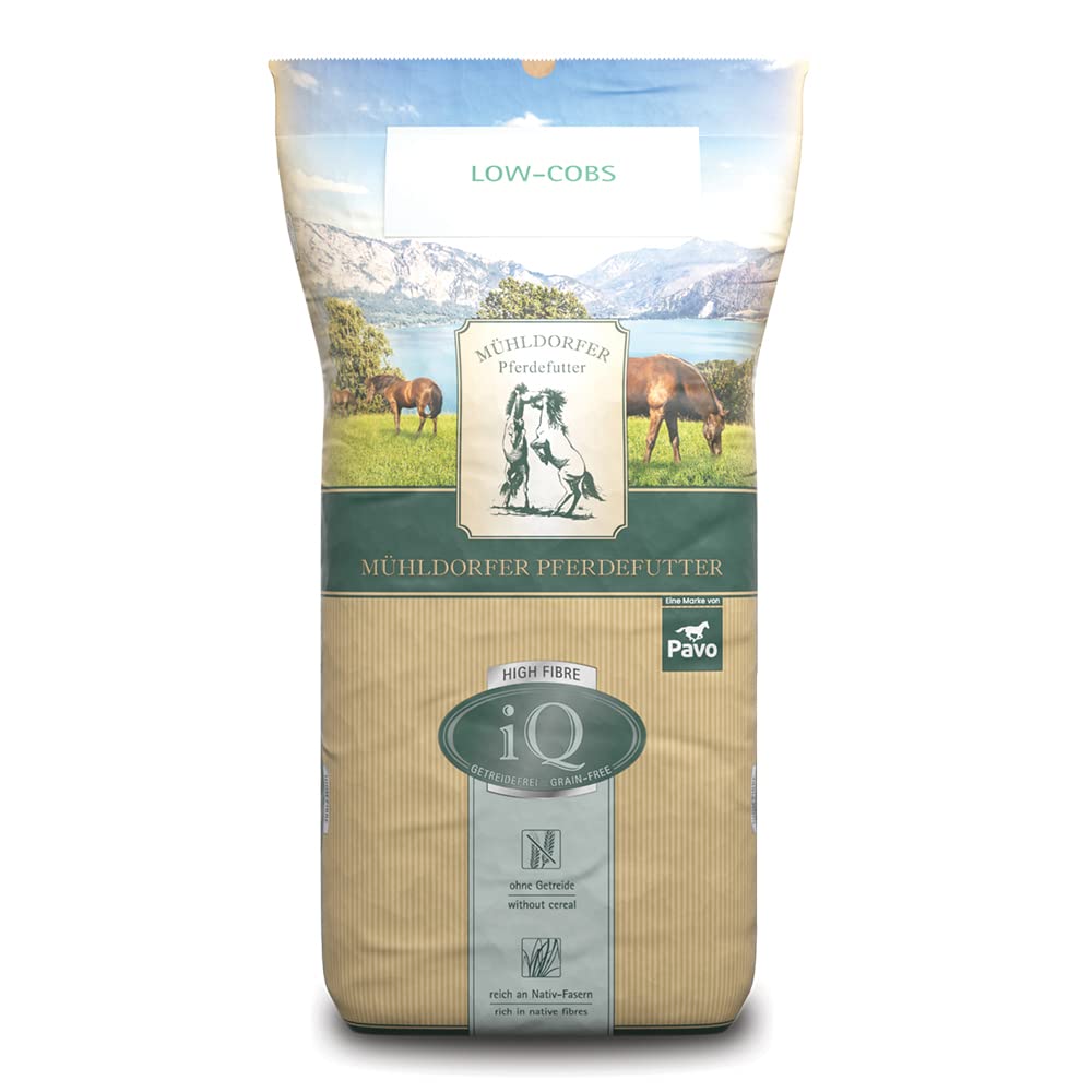 Mühldorfer iQ Low Cobs – 20 kg – per cavalli con intolleranza ai cereali – Zucchero e amido ridotto