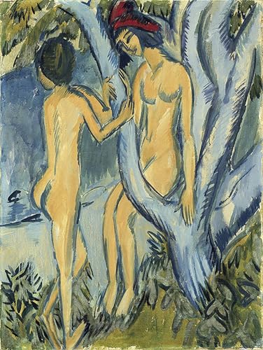 Peinture Waldschlucht de Kirchner : Toile d'Art Abstrait Haut de Gamme 60x90cm