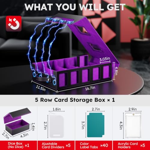 Image of Trading Card Storage Box, 4300+ MTG Deck Box with Magnetic Lid