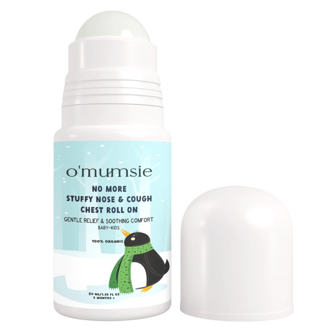 Omumsie Natural Cold Relief Roll-On for Babies & Kids | Herbal Nasal Decongestant with Eucalyptus, Peppermint & Thymol | Eases Stuffy Nose, Cough & Congestion | Baby-Safe & Easy-to-Use (50ml)-image-31