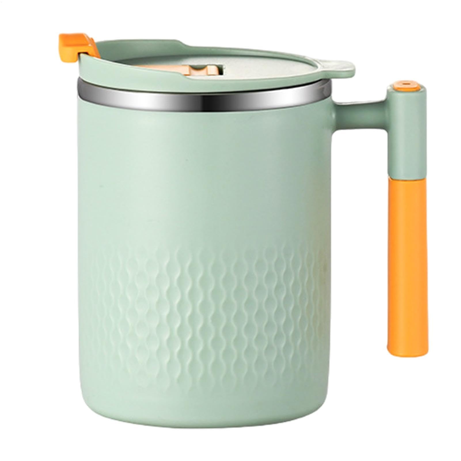 Izolowany kubek do kawy z uchwytem, 450 ml, ze stali nierdzewnej, kubek termiczny z podwójnymi ściankami do mleka, mrożonej wody, soku, kawy, herbaty, idealny do podróży