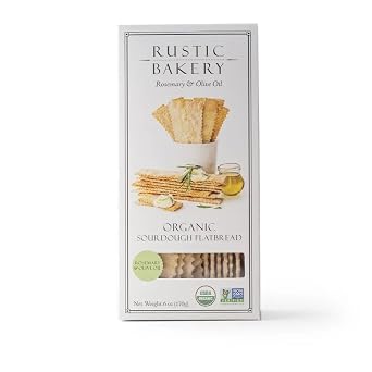 Generic Rustic Bakery Rosemary & Olive Flatbread Vegan, 6 oz, 4 Pack