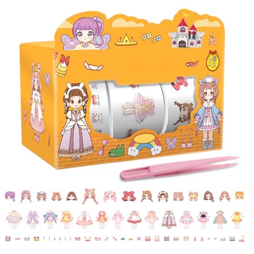 5 adesivi per bambini, cambio adesivi, graziosi diversi set di acconciature, calze, decorazioni per ragazze, per bambini, regali di compleanno per bambini (festa serale)