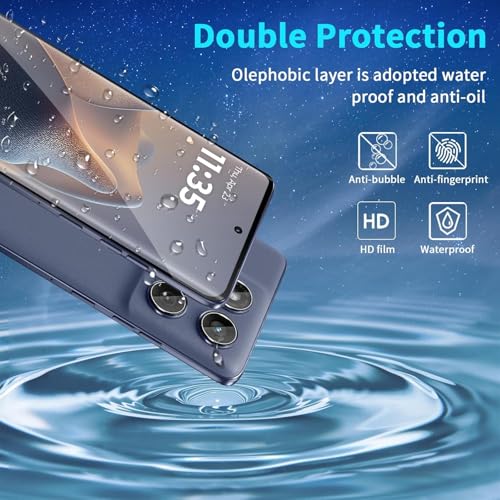 Image of 2 Pack Screen Protector for Motorola Edge 60 Fusion, 2 Tempered Glass Screen Protector,Case Friendly,Scratch Resistant,HD-Clear,Clear Black