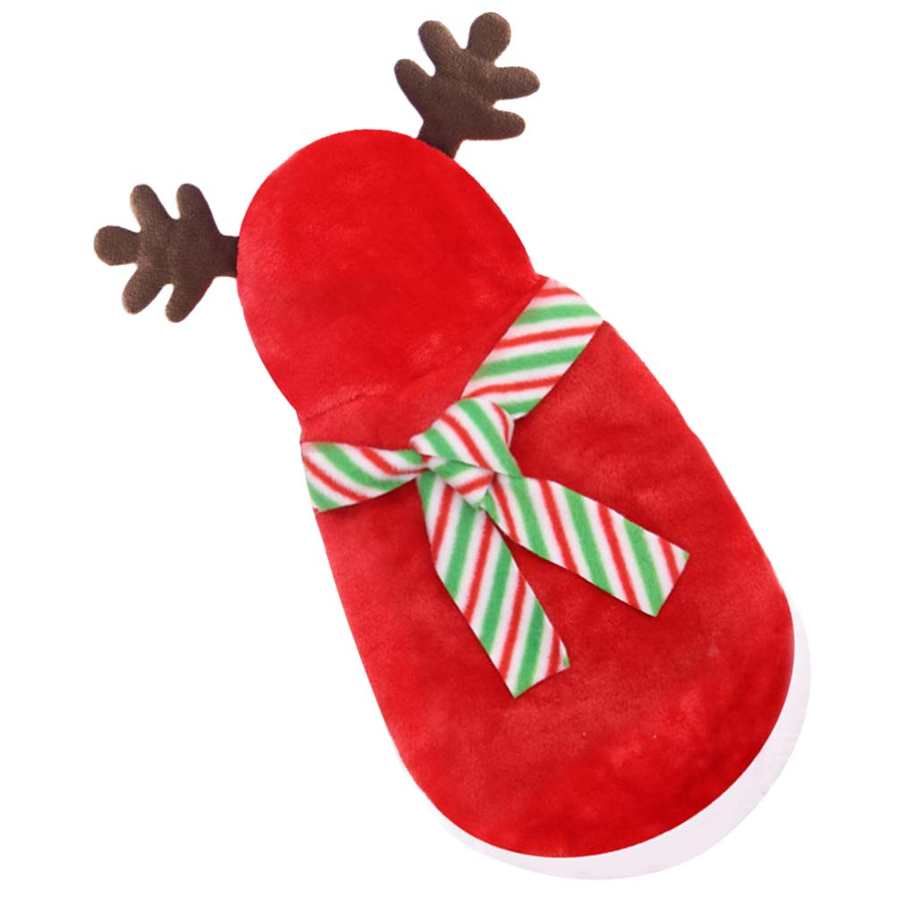POPETPOP de Mascota Navide?a con Bufanda Dise?o de Reno Disfraz de Cosplay para Perro Sudadera con Capucha para Ropa para Navidad Disfraz de de Peluche de Navidad