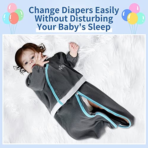 Nizzup Unisex Baby Wearable Blanket, Baby Sleeping Bag For Toddler-Soft Warm Comfortable Design Single Belt For Pacifier Clips(Grey-L) #TOP4