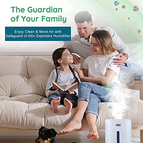 Image of Allin Exporters J2023 Ultrasonic Humidifier Cool Mist Air Purifier for Dryness, Cold & Cough Large Capacity for Room, Baby, Plants, Bedroom (1 Year Warranty) (4.3L)