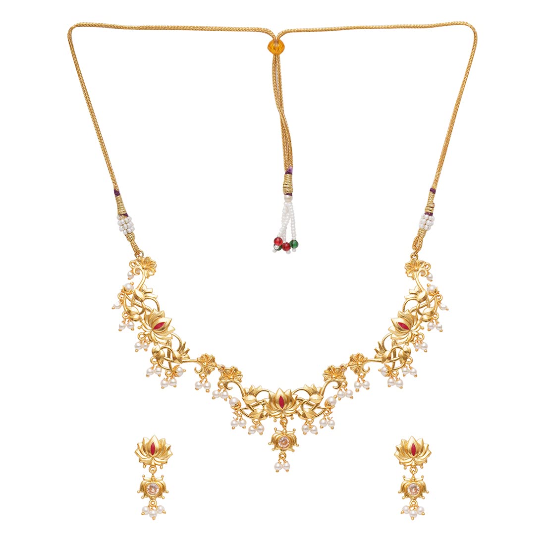 VOYLLA Apsara Lotus Gold Toned Jewellery Set (B0BPSD95NN) Amazon Price History, Amazon Price Tracker