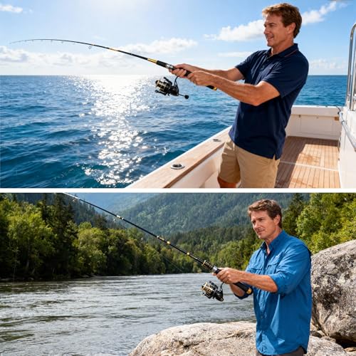 Combo Caña y Carrete de Pesca, Caña Telescópica con Señuelos, Adecuado para Principiantes y Uso Universal en Todas las Aguas miniatura 5