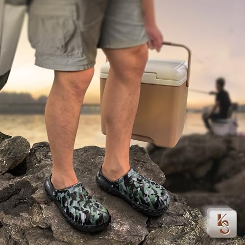 Image of KEMISANT Cushioned Clogs Mules for Men Garden Beach Water Fun-Lightweight | EVA Cushioned Footbed| Arch Support | Slip-resistant | Unisex