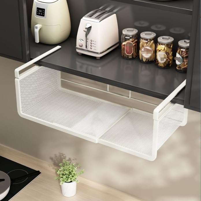 per scaffale Espandibile Sottopensile 40-68cm per acciaio per(White A)